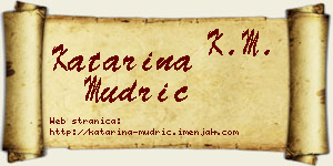 Katarina Mudrić vizit kartica